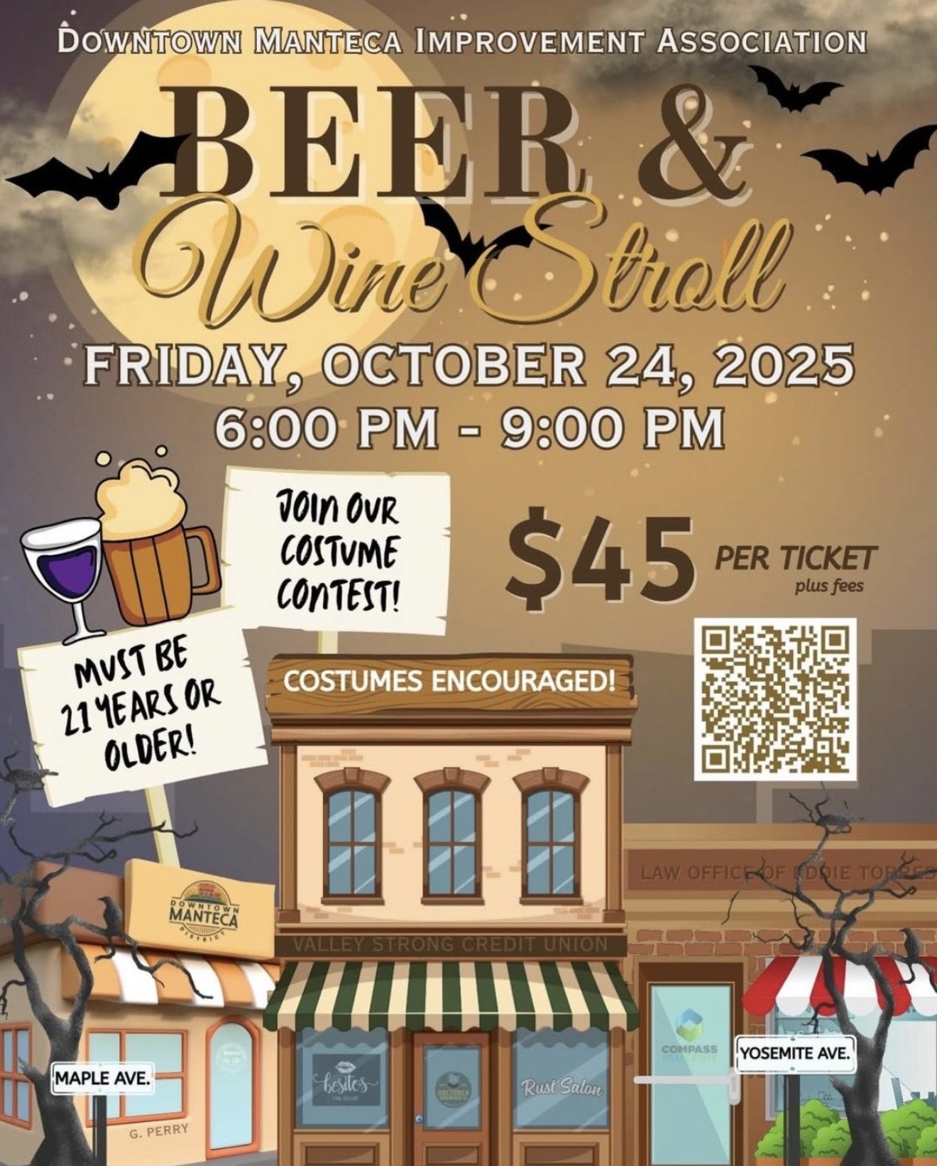 Beer & Wine Stroll - October 24, 2025 - Click to register on Eventbrite